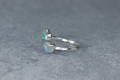 UK Size W Welsh Sea Glass Ring