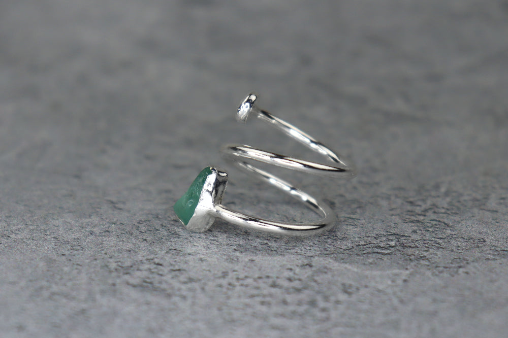 UK Size I/L Welsh Sea Glass Ring