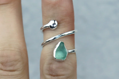 UK Size I/L Welsh Sea Glass Ring