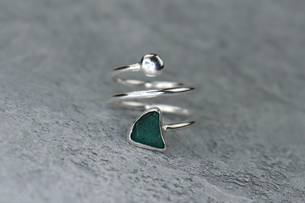 UK Size N/O Welsh Sea Glass Ring
