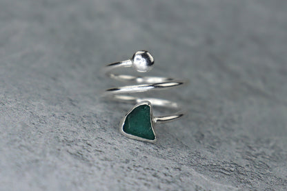 UK Size N/O Welsh Sea Glass Ring