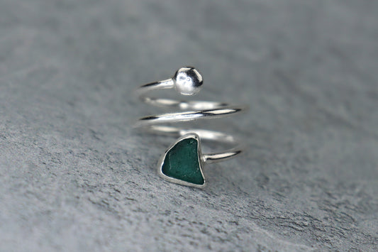 UK Size N/O Welsh Sea Glass Ring