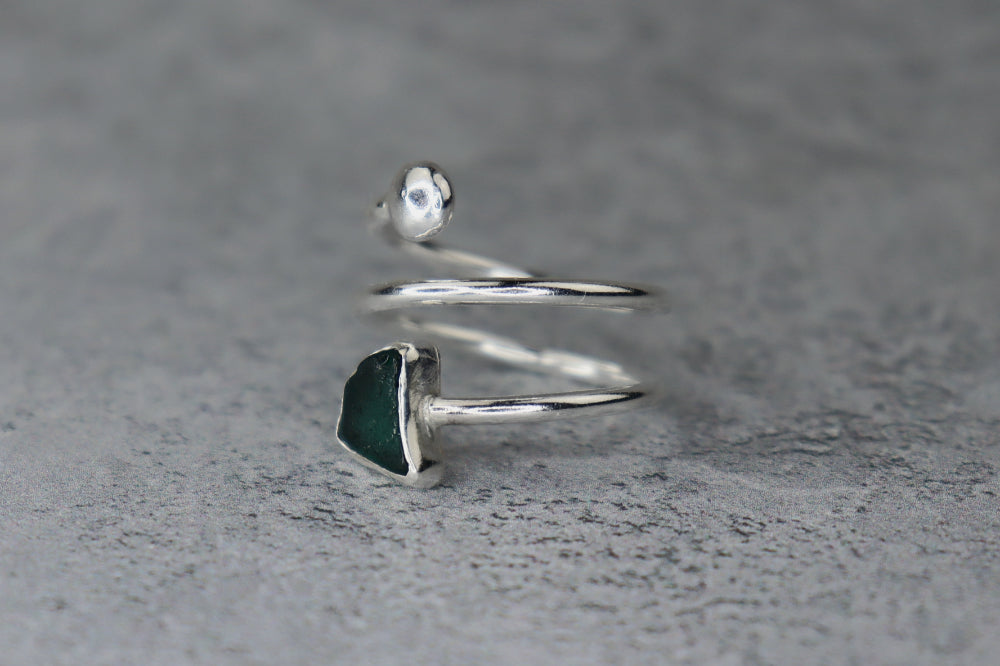 UK Size N/O Welsh Sea Glass Ring