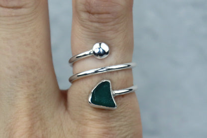 UK Size N/O Welsh Sea Glass Ring