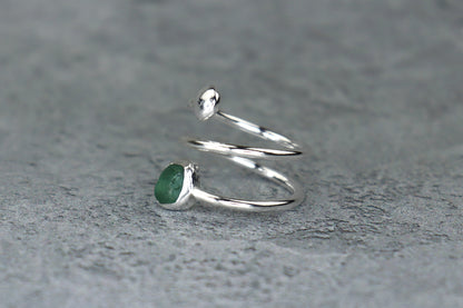 UK Size L/M Welsh Sea Glass Ring