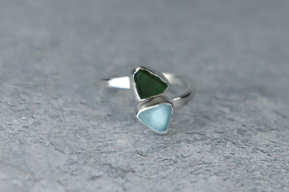 UK Size J Welsh Sea Glass Ring