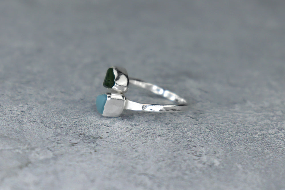 UK Size J Welsh Sea Glass Ring