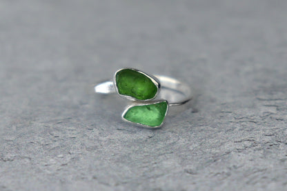 UK Size L Welsh Sea Glass Ring