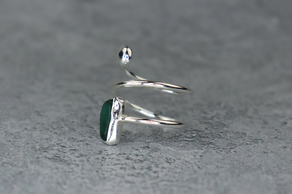 UK Size M/N Welsh Sea Glass Ring