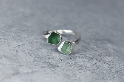 UK Size K/L Welsh Sea Glass Ring