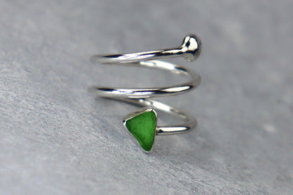 UK Size K/L Welsh Sea Glass Ring