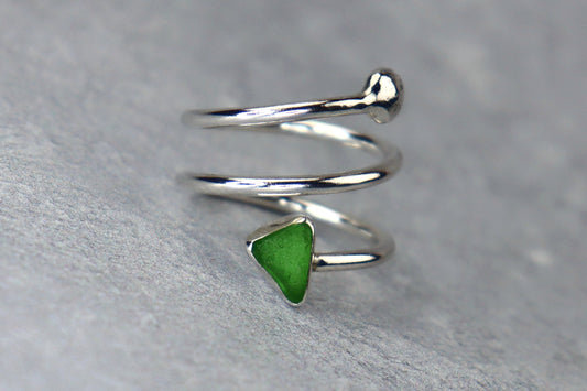 UK Size K/L Welsh Sea Glass Ring