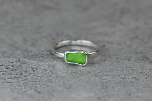 UK Size M Welsh Sea Glass Ring
