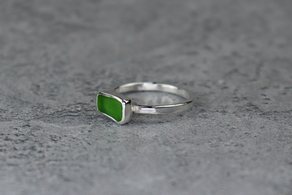 UK Size M Welsh Sea Glass Ring