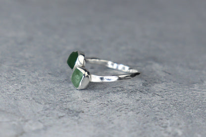 UK Size K/L Welsh Sea Glass Ring