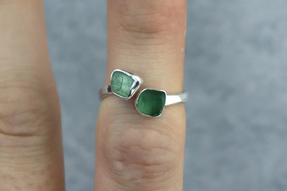 UK Size K/L Welsh Sea Glass Ring