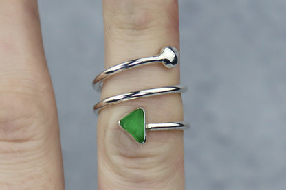 UK Size K/L Welsh Sea Glass Ring