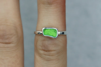 UK Size M Welsh Sea Glass Ring