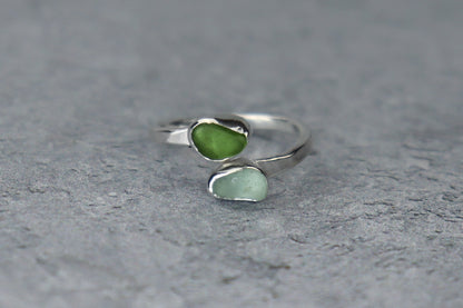 UK Size R Welsh Sea Glass Ring