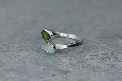 UK Size R Welsh Sea Glass Ring