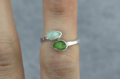 UK Size R Welsh Sea Glass Ring