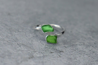 UK Size P Welsh Sea Glass Ring