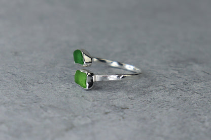 UK Size P Welsh Sea Glass Ring