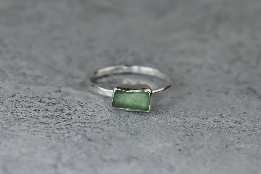 UK Size T Welsh Sea Glass Ring