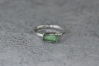 UK Size T Welsh Sea Glass Ring