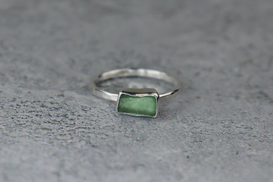 UK Size T Welsh Sea Glass Ring