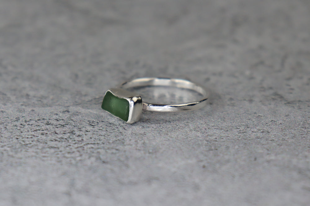 UK Size T Welsh Sea Glass Ring
