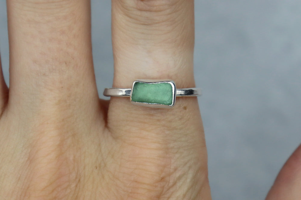 UK Size T Welsh Sea Glass Ring