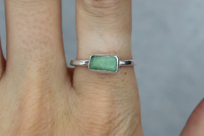 UK Size T Welsh Sea Glass Ring