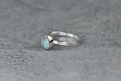 UK Size L/M Welsh Sea Glass Ring