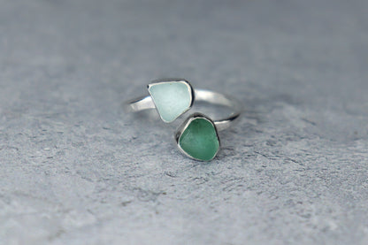 UK Size Q/R Welsh Sea Glass Ring