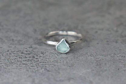 UK Size Q/R Welsh Sea Glass Ring