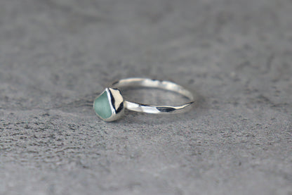 UK Size Q/R Welsh Sea Glass Ring