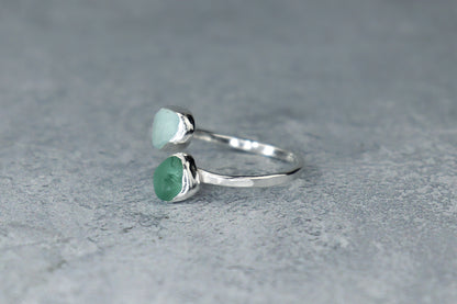 UK Size Q/R Welsh Sea Glass Ring