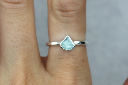 UK Size Q/R Welsh Sea Glass Ring