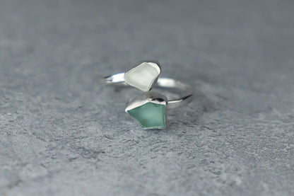 UK Size R Welsh Sea Glass Ring
