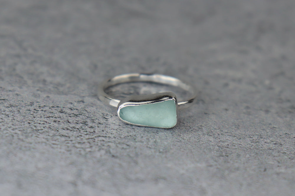 UK Size U/V Welsh Sea Glass Ring