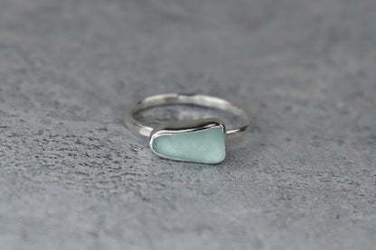 UK Size U/V Welsh Sea Glass Ring