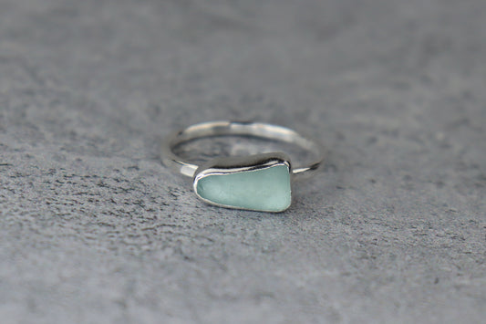 UK Size U/V Welsh Sea Glass Ring