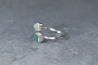 UK Size R Welsh Sea Glass Ring