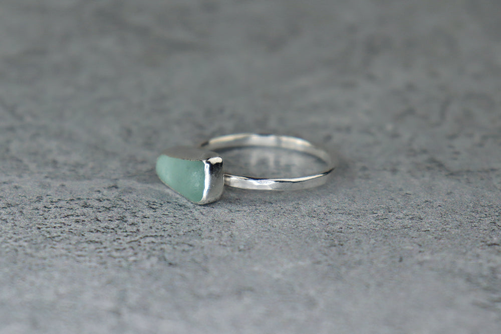 UK Size U/V Welsh Sea Glass Ring