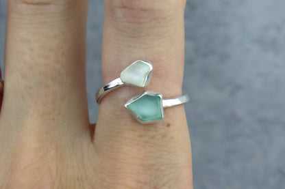 UK Size R Welsh Sea Glass Ring