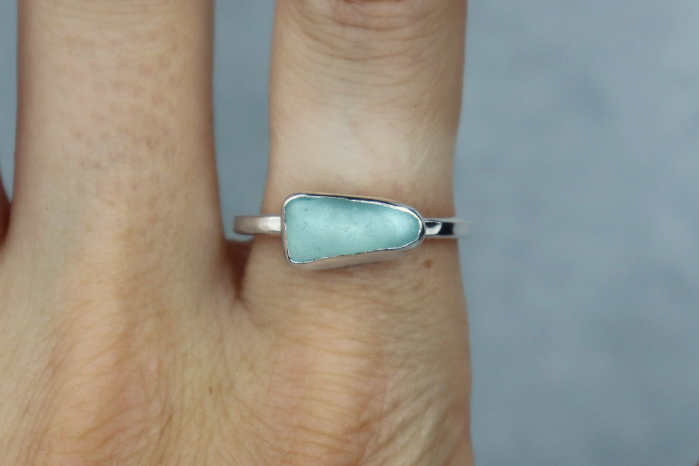 UK Size U/V Welsh Sea Glass Ring