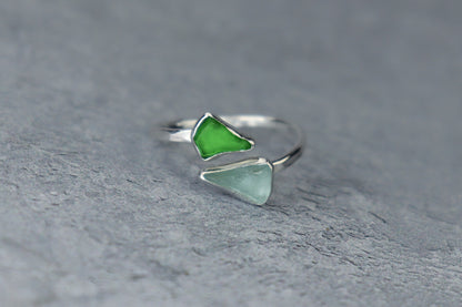UK Size U/V Welsh Sea Glass Ring