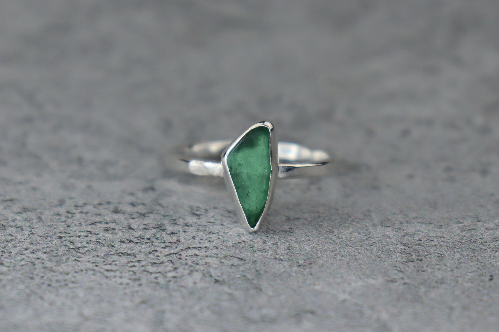 UK Size S Welsh Sea Glass Ring