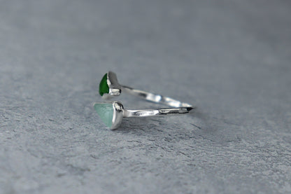 UK Size U/V Welsh Sea Glass Ring